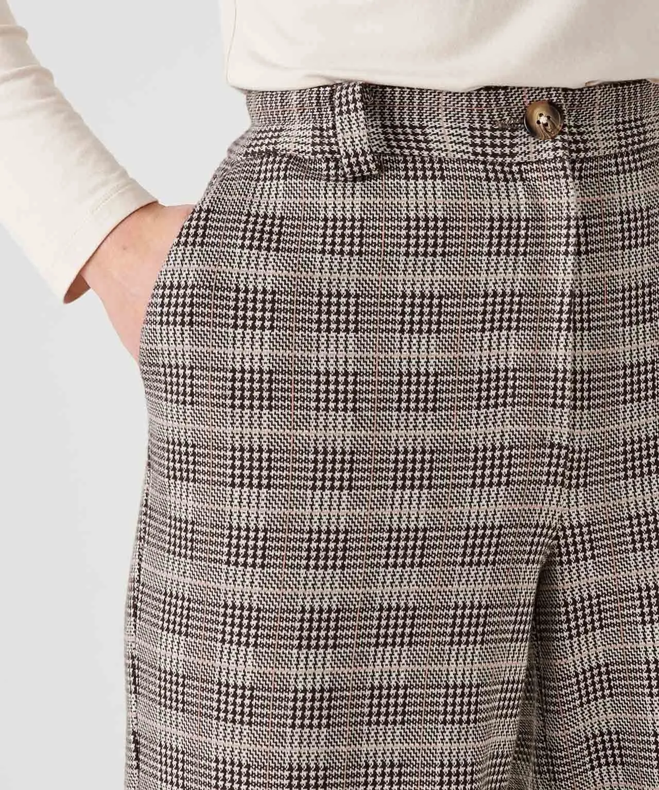 Knitted Check Trousers for 7/8 Size