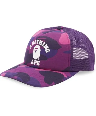 A Bathing Ape Men's Color Camouflage College Mesh Cap