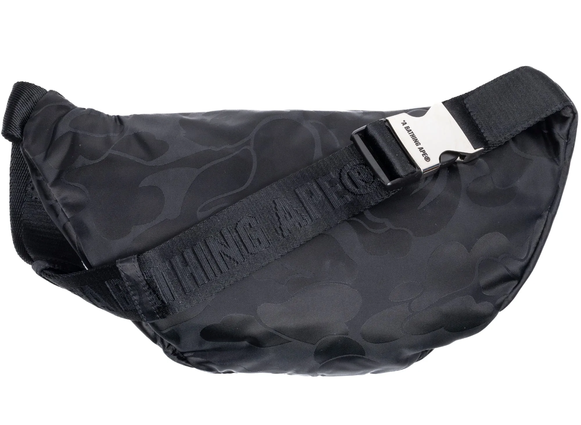 Black A Bathing Ape Tonal Solid Camo Waist Bag