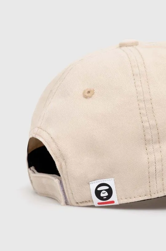 Beige Cotton Washed Baseball Cap by AAPE