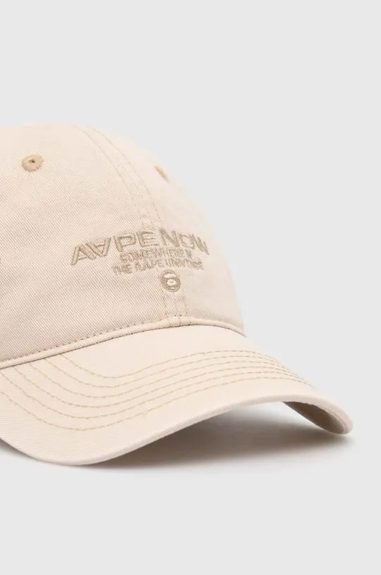 Beige Cotton Washed Baseball Cap by AAPE