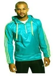 Adidas Men's Windbreaker Jacket, Half Zip, Emerald Green, XL