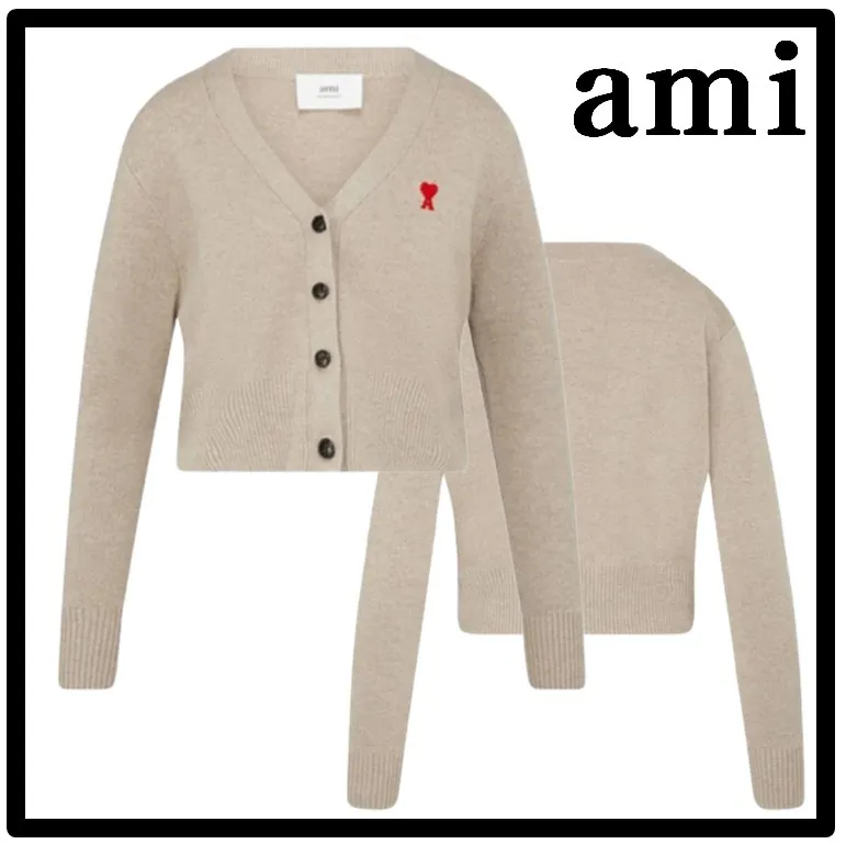 AMI PARIS | Casual Unisex Streetwear Logo Cardigans