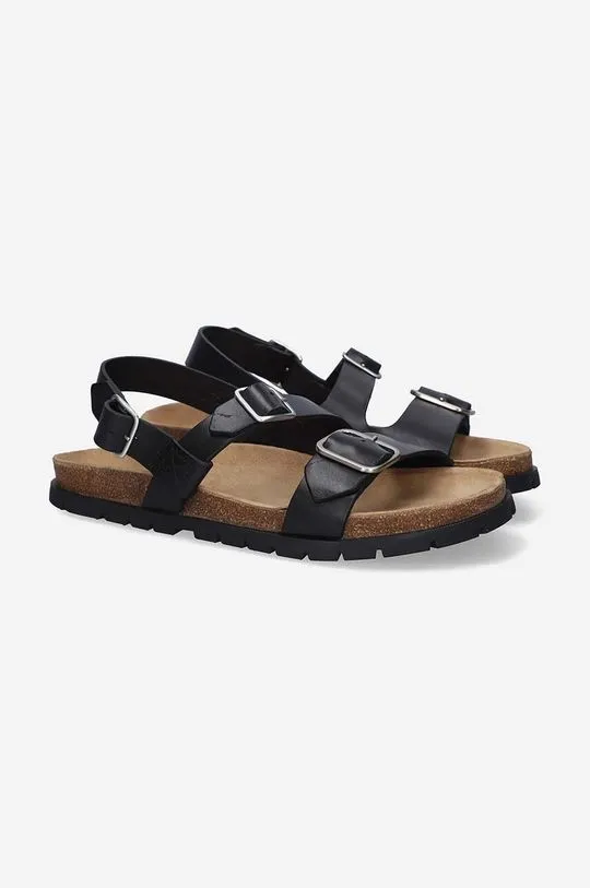 A.P.C. Men's Black Leather Sandals