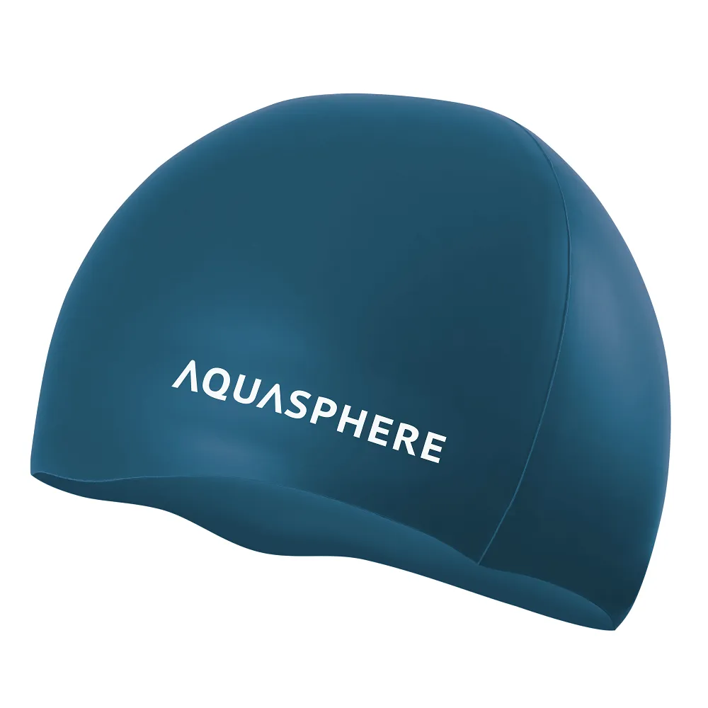 Dark Green White Aqua Sphere Plain Silicone Cap