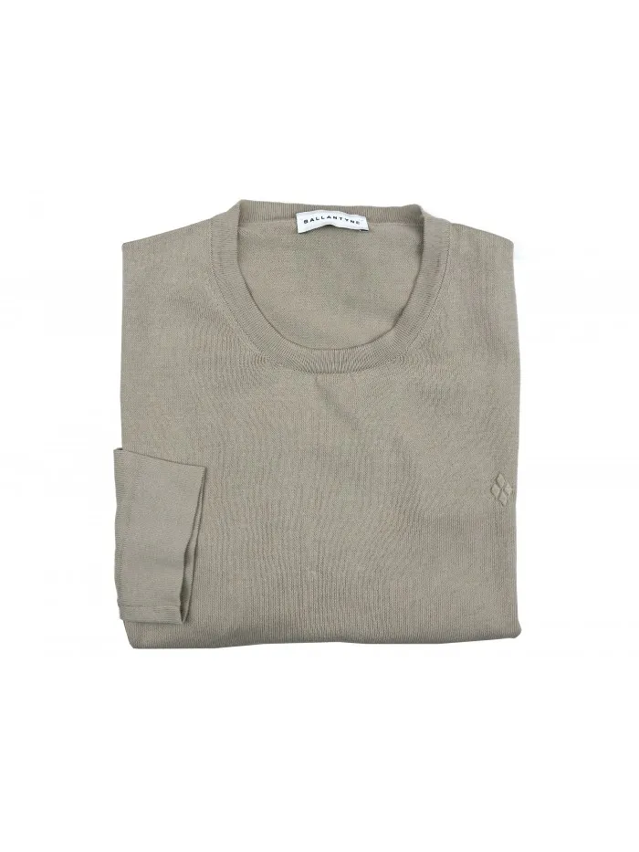 Ballantyne R-Neck Blue Beige Sweater - Man's Pull Art.