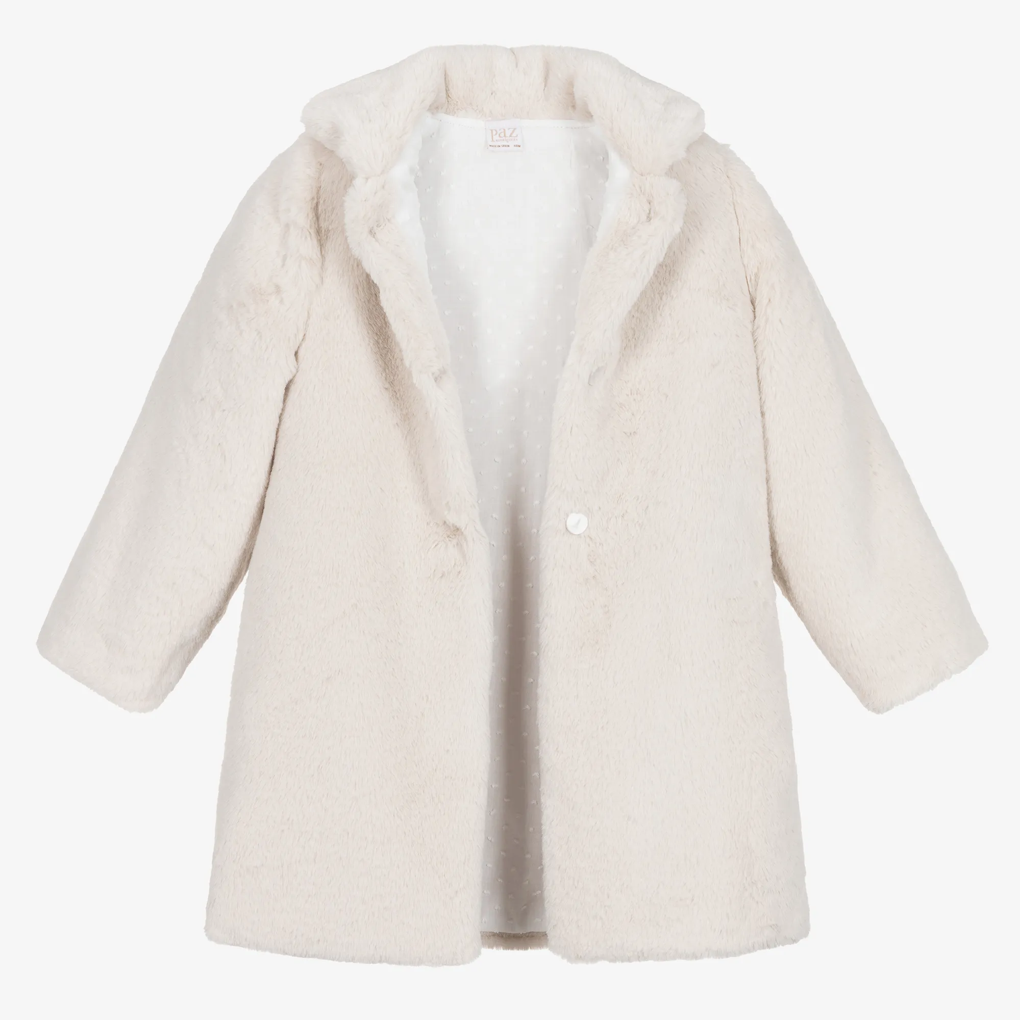 Beige Faux Fur Coat for Girls