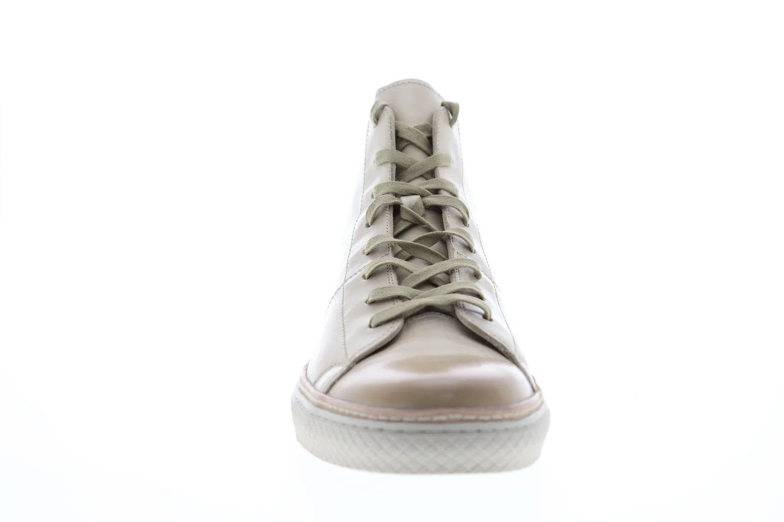 Beige Tan Leather High Top Lifestyle Sneakers for Men by Frye