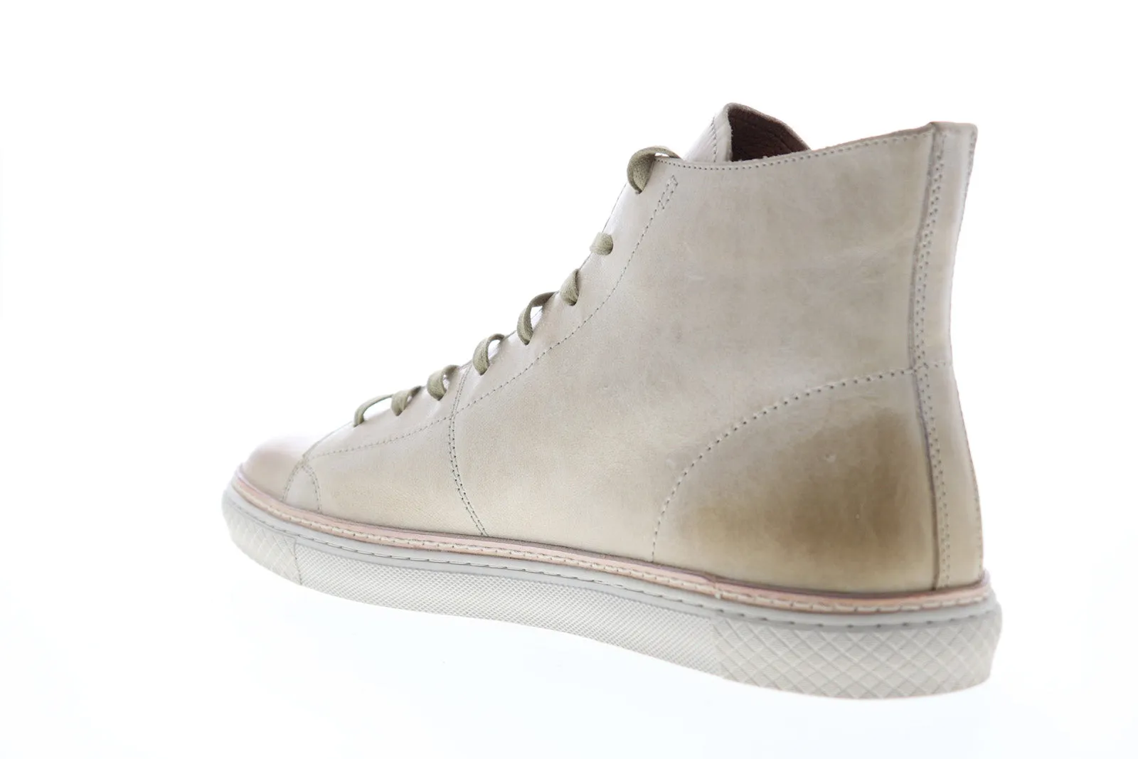 Beige Tan Leather High Top Lifestyle Sneakers for Men by Frye