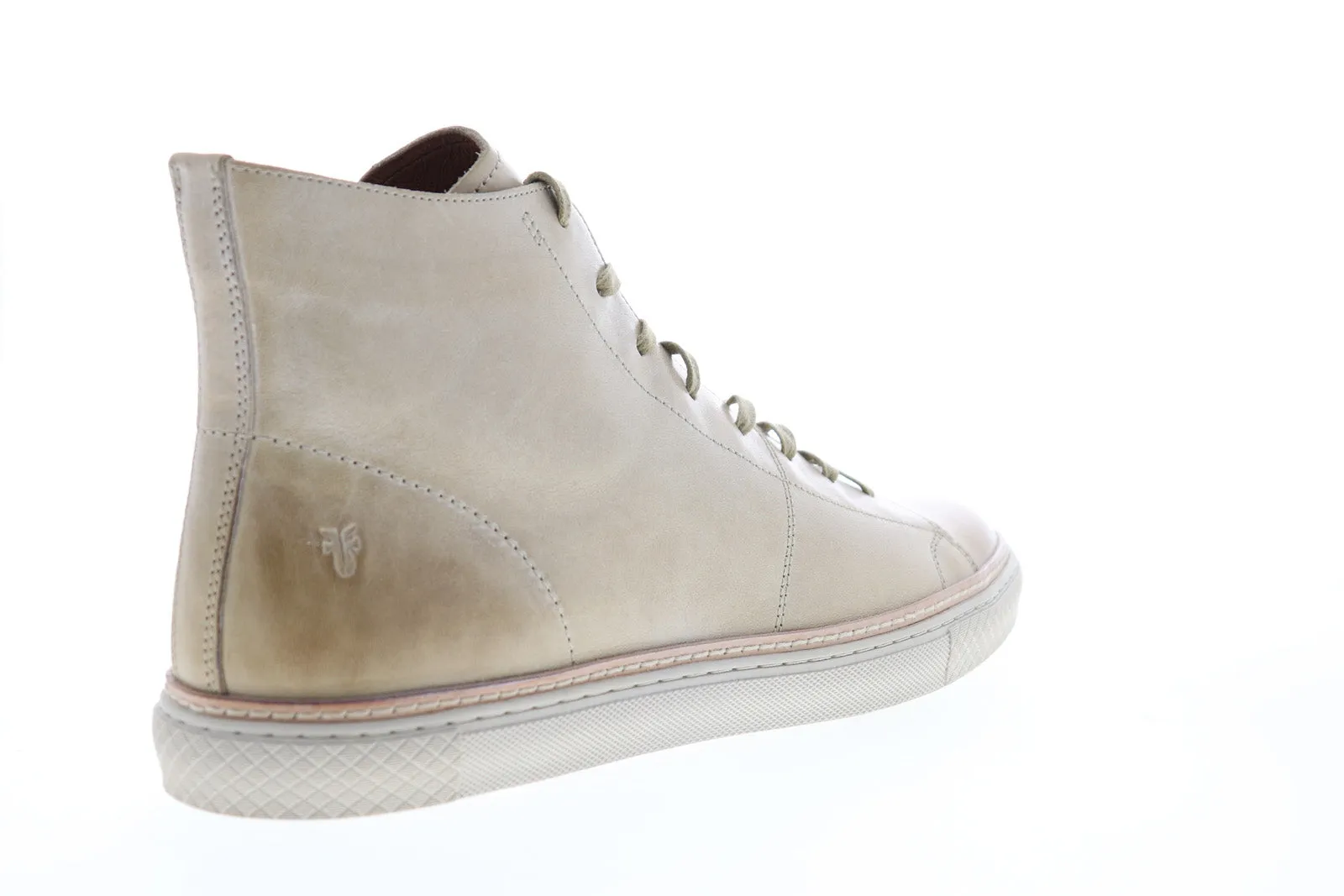 Beige Tan Leather High Top Lifestyle Sneakers for Men by Frye