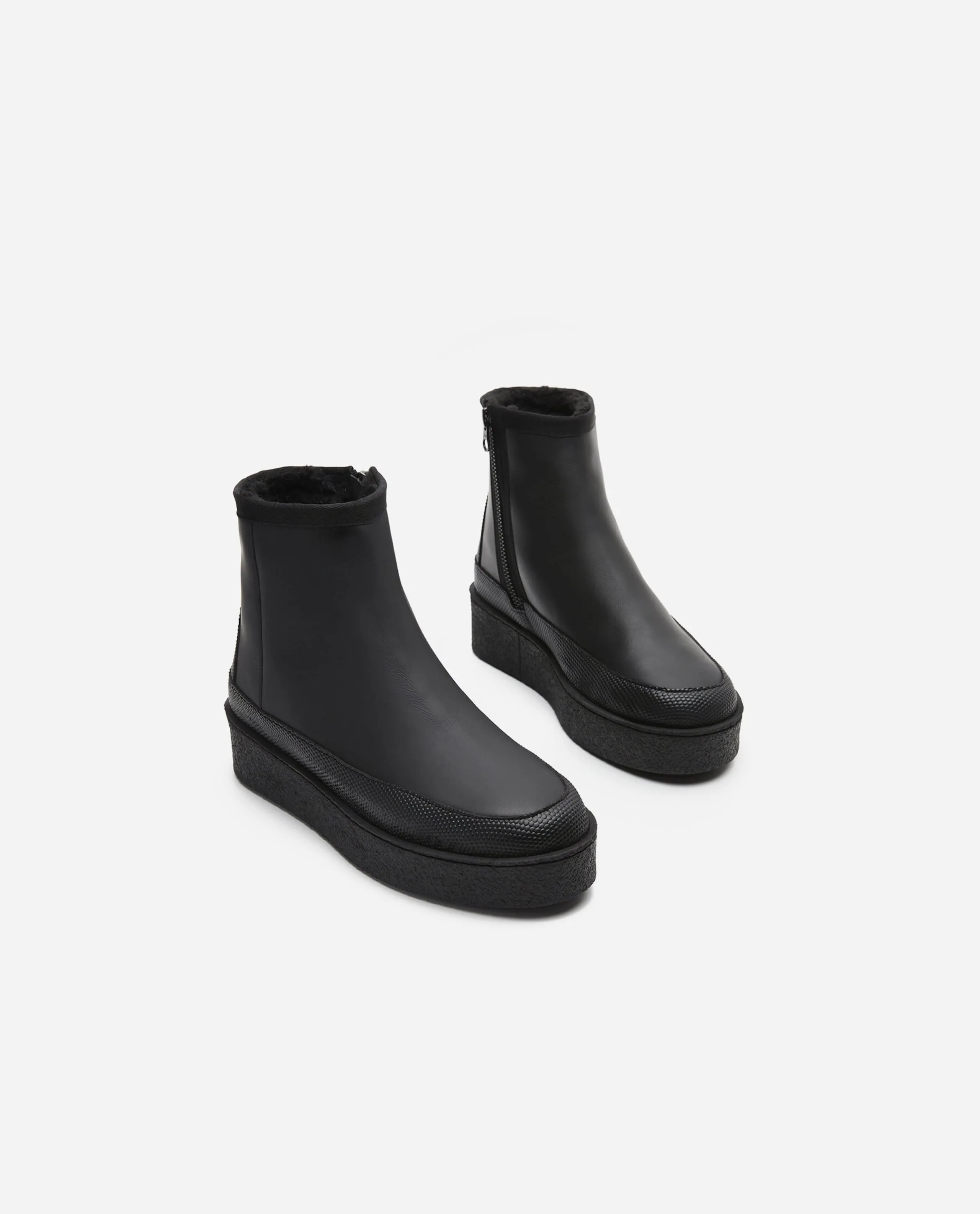 Black Leather Chelsea Boots by Aria - Coated Finish