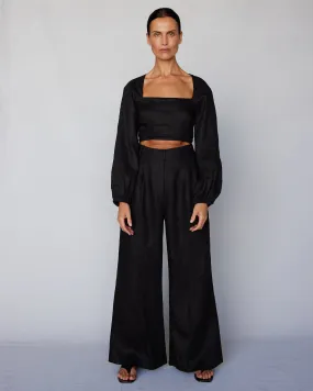 Black Linen Pants - Bridgette