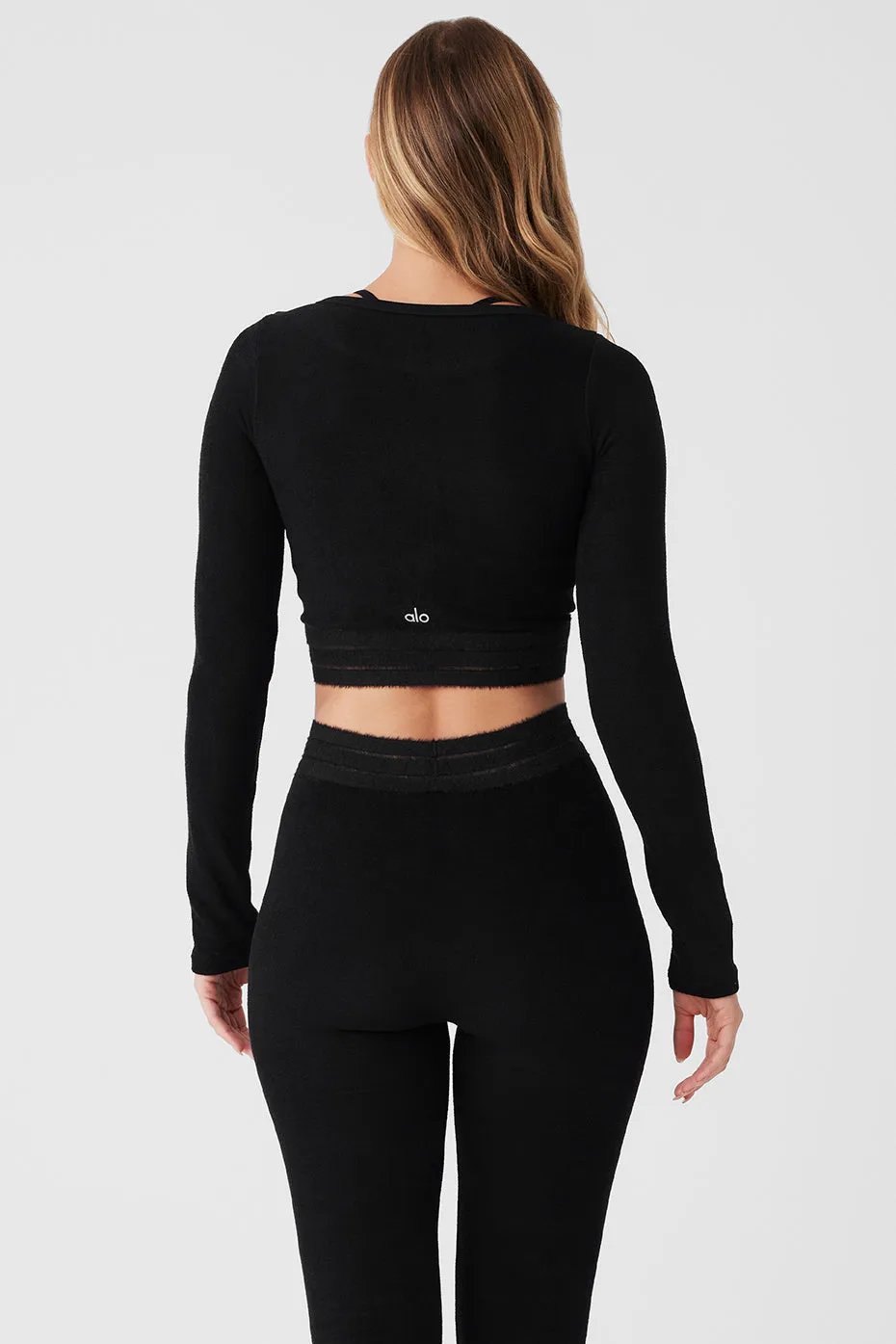 Black Seamless Luxe Terry Cuddle Coverup