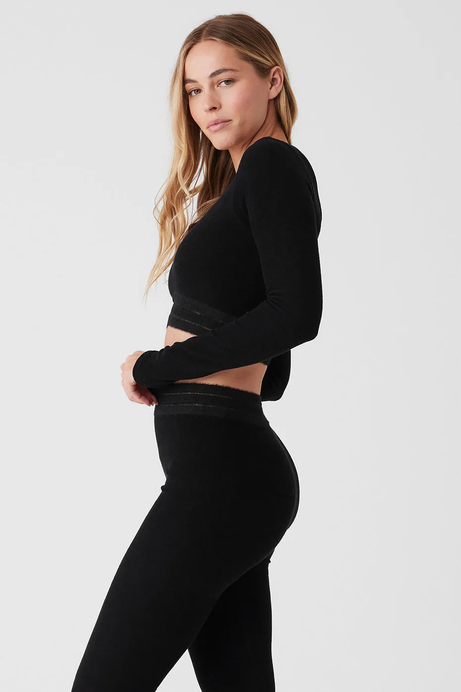 Black Seamless Luxe Terry Cuddle Coverup