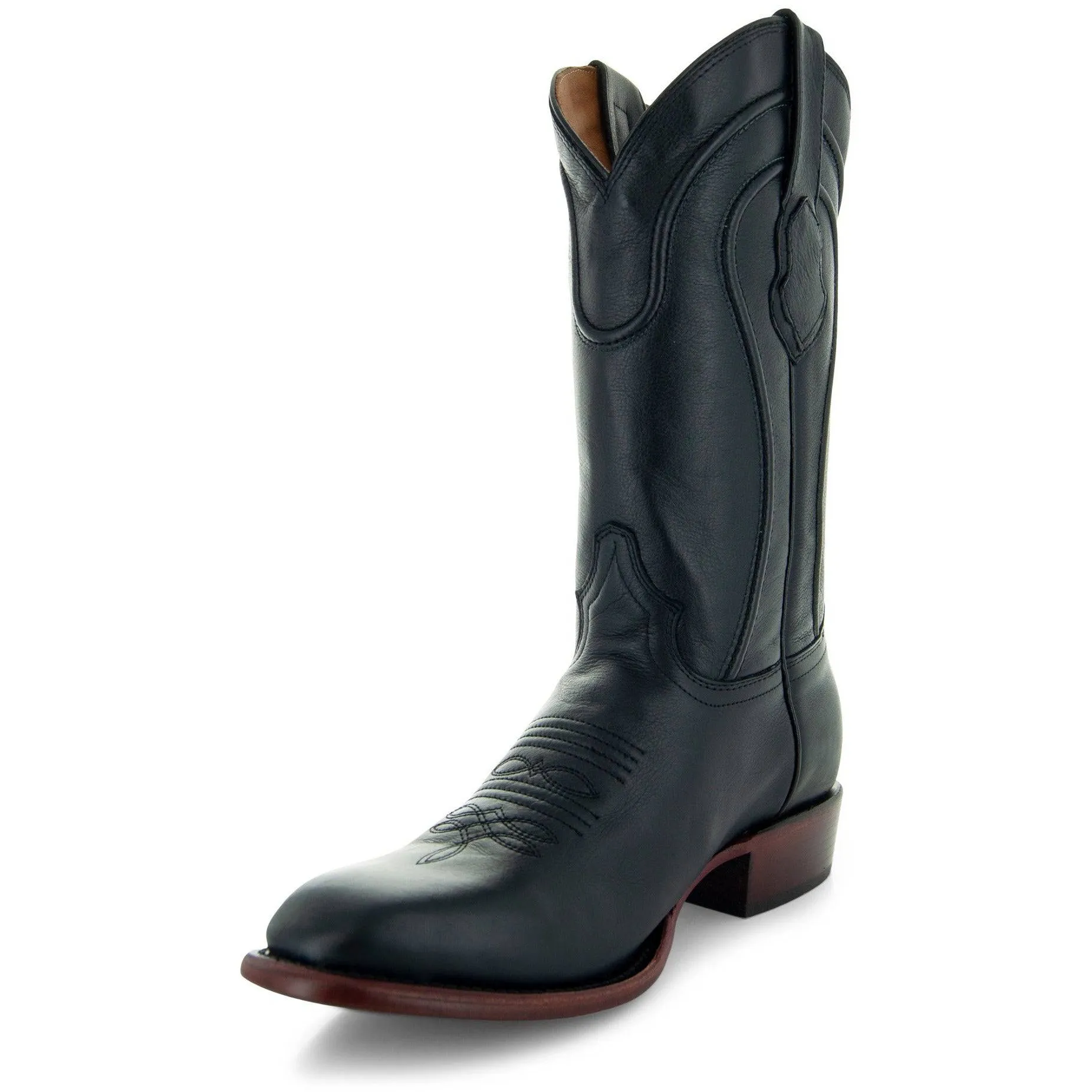 Men's Black Square Toe Cowboy Boots H9002