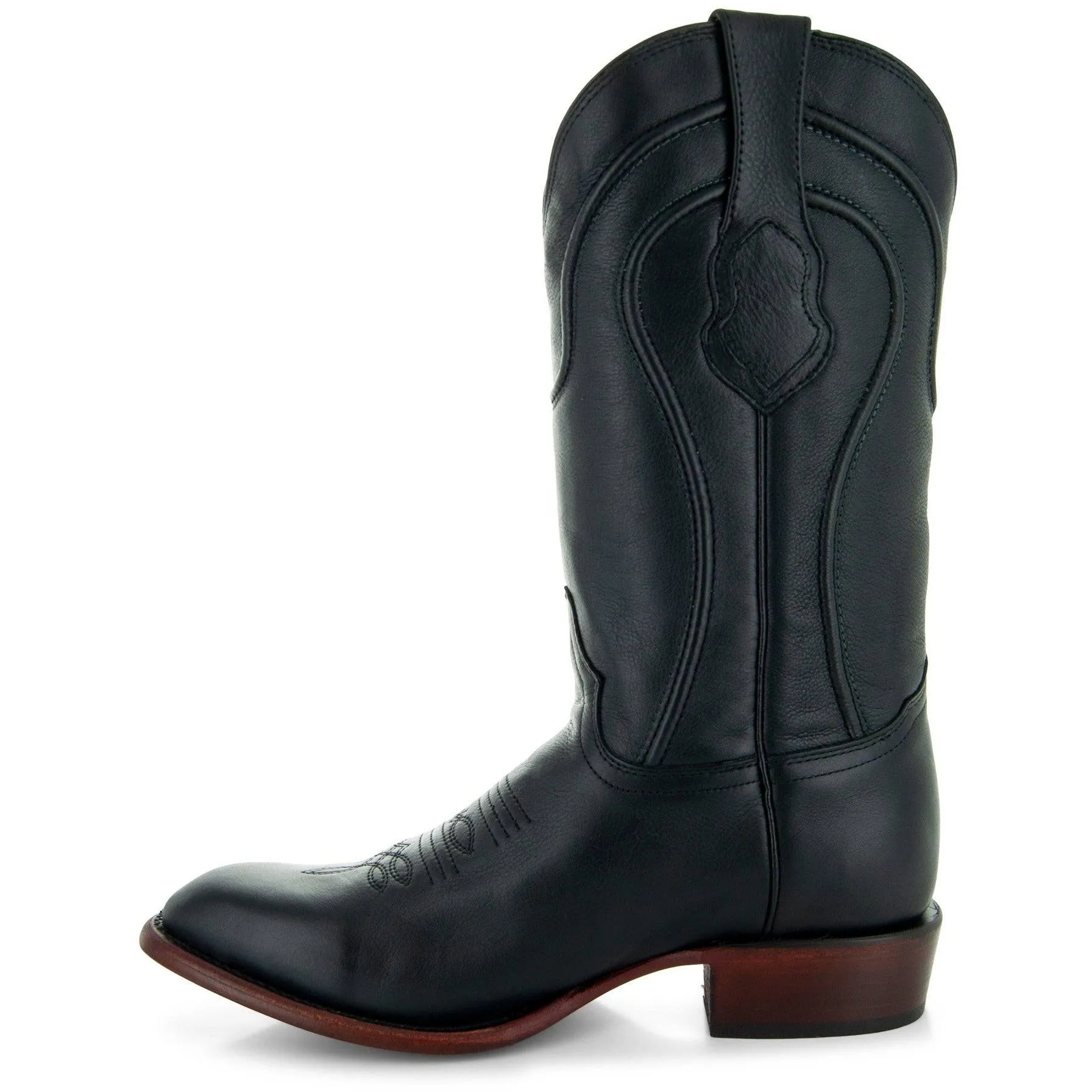 Men's Black Square Toe Cowboy Boots H9002