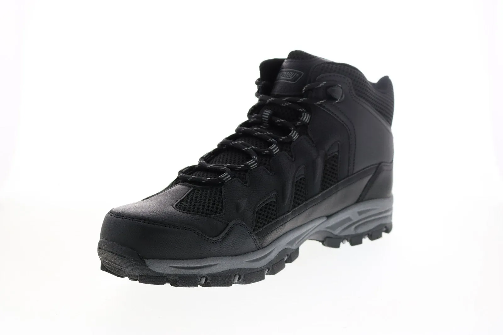 Black Synthetic Lace Up Hiking Boots for Men by Khombu