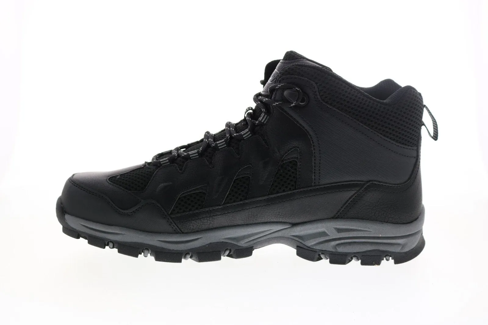 Black Synthetic Lace Up Hiking Boots for Men by Khombu