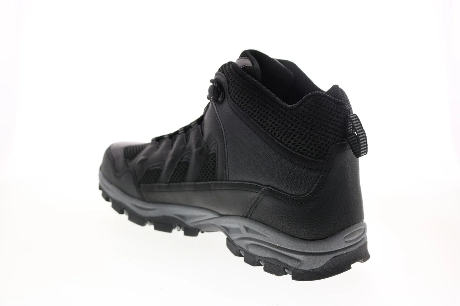 Black Synthetic Lace Up Hiking Boots for Men by Khombu