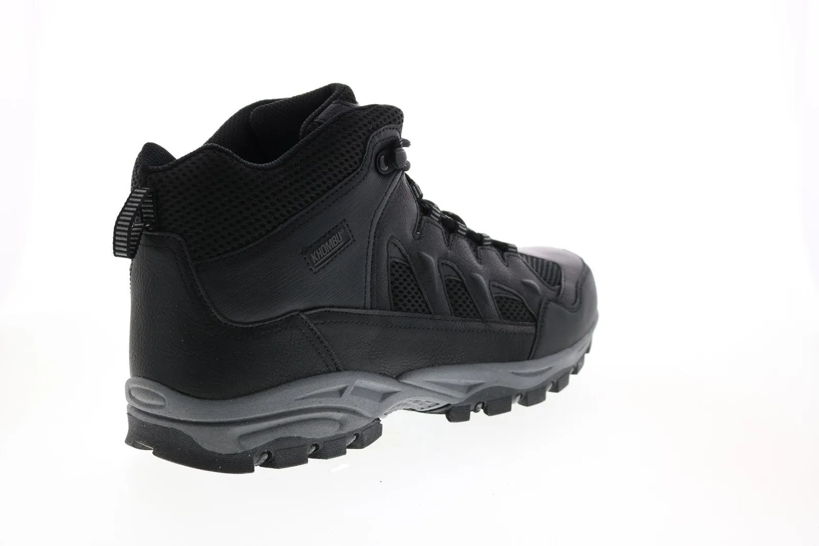 Black Synthetic Lace Up Hiking Boots for Men by Khombu