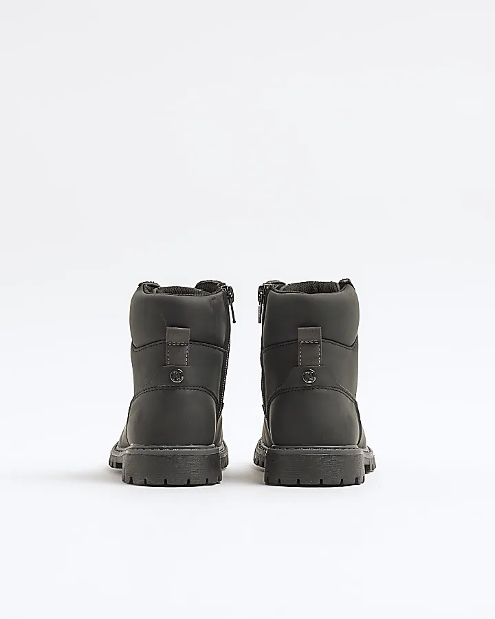 Black Work Boots for Boys