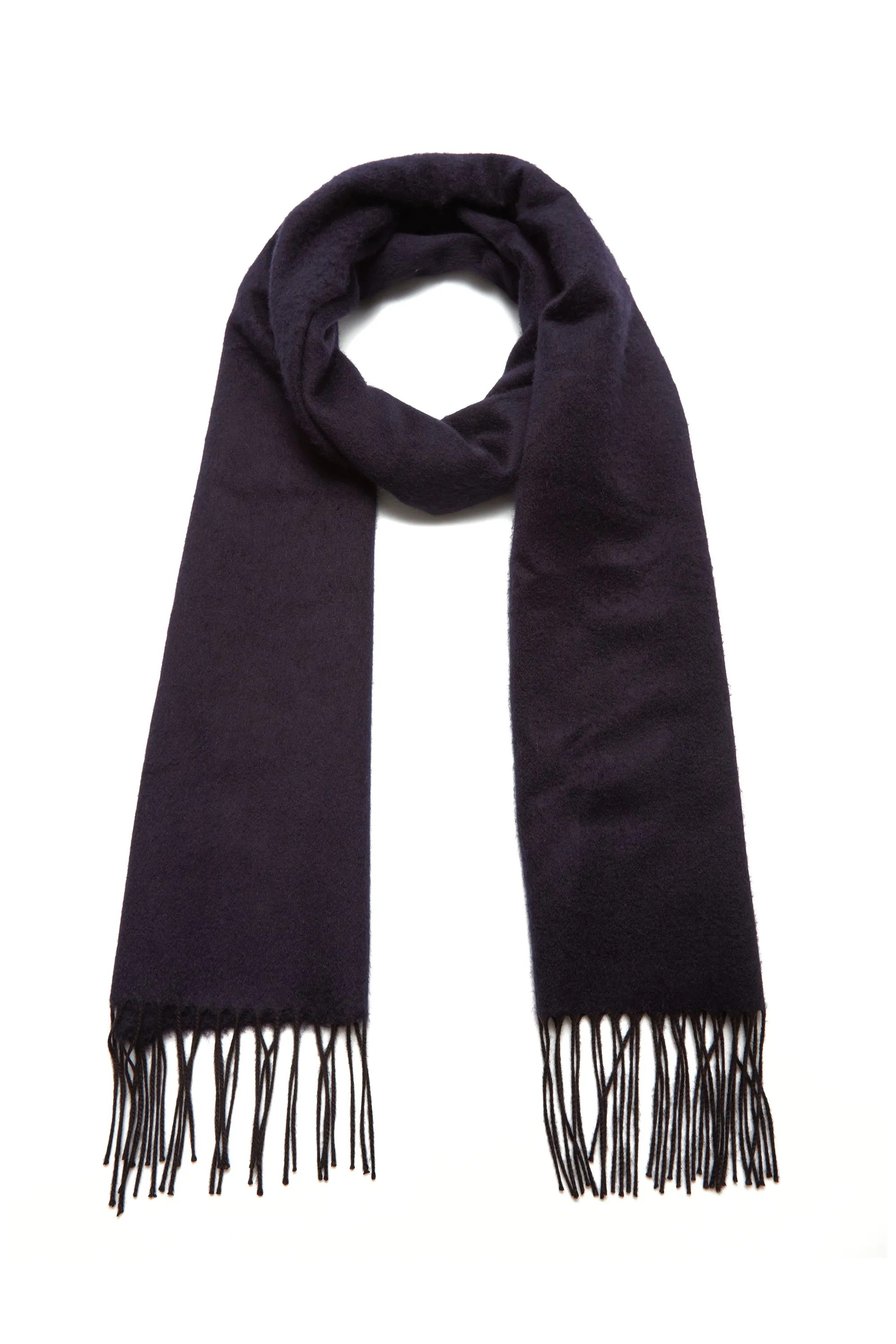 Dark Navy Silk Cashmere Blaine Scarf