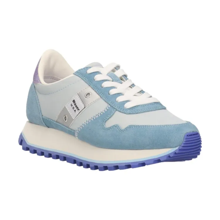 Blue S4MILLEN01/LEM Women's Lace-up Sneakers Azure.