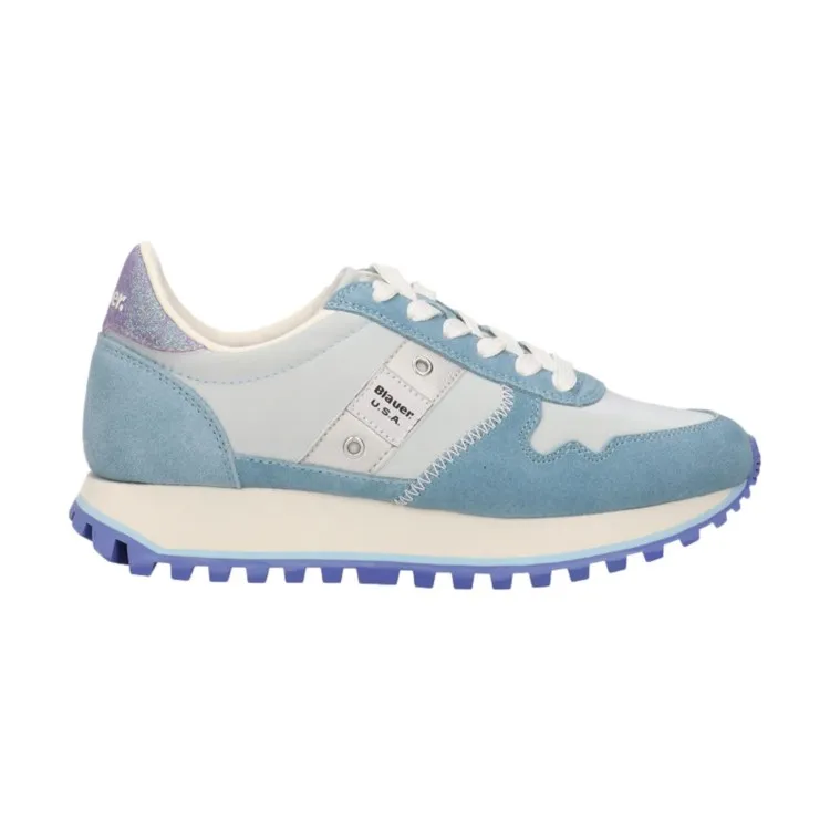 Blue S4MILLEN01/LEM Women's Lace-up Sneakers Azure.