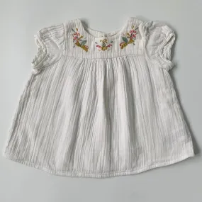 Bonpoint White Embroidered Cheesecloth Blouse for 3-Year-Olds