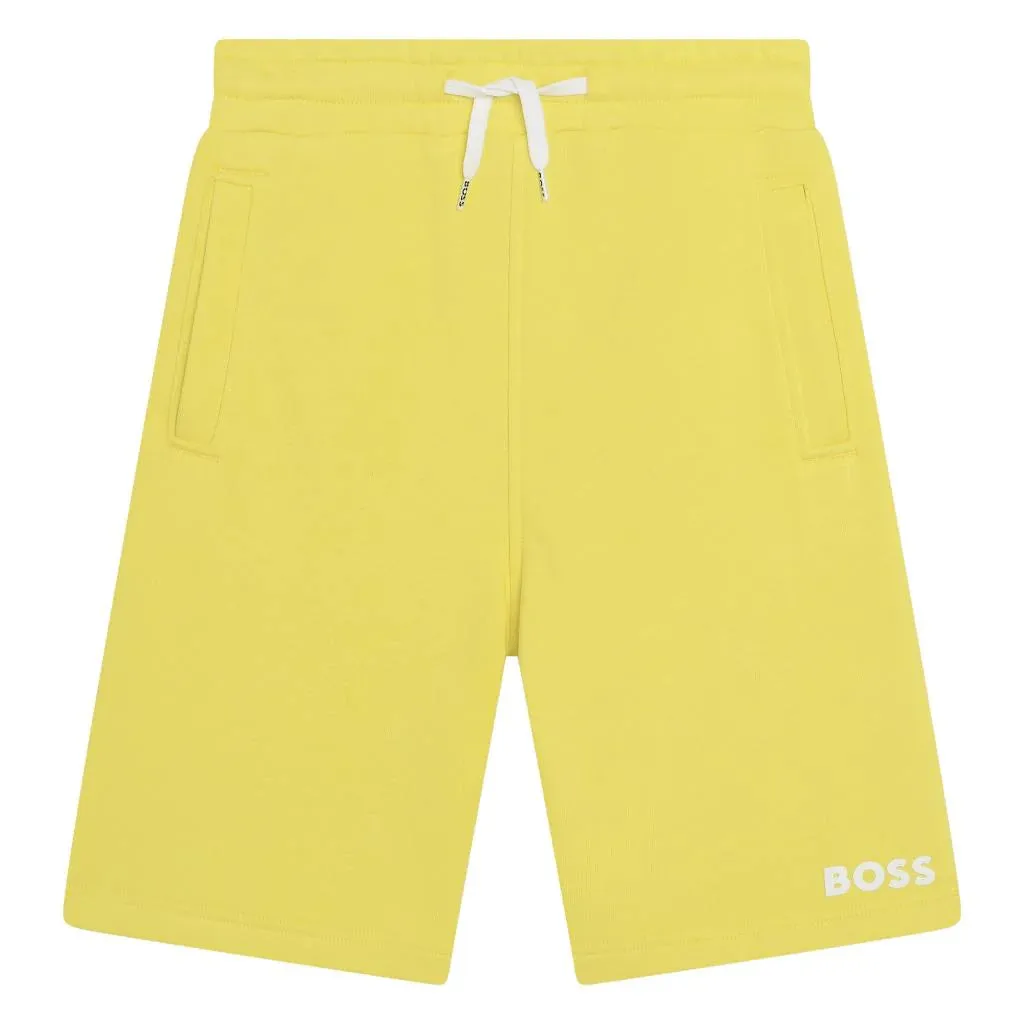 Summer Yellow Logo Shorts by Boss