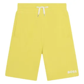 Summer Yellow Logo Shorts by Boss