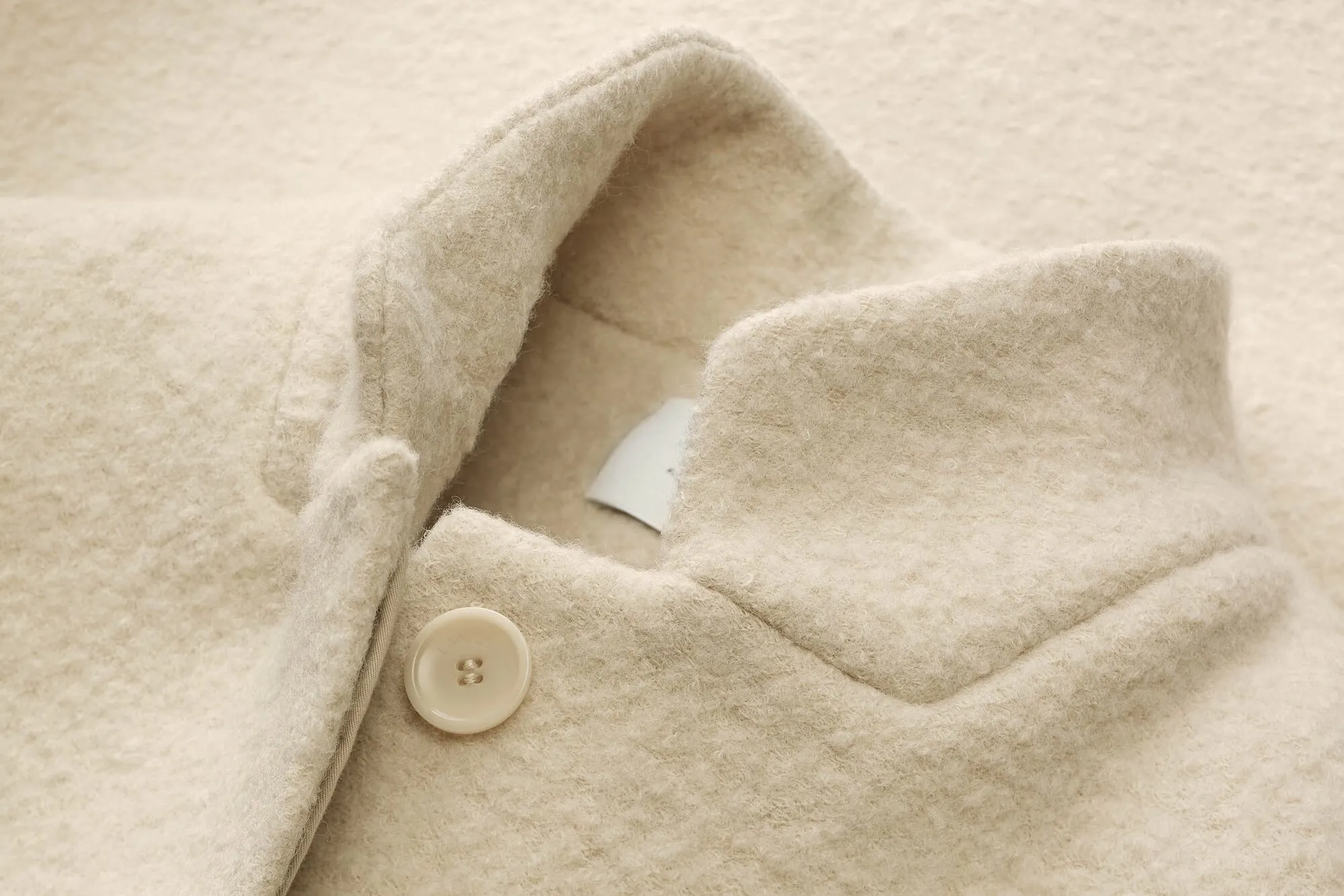 Bouclé coat for women in natural white - Manufactum