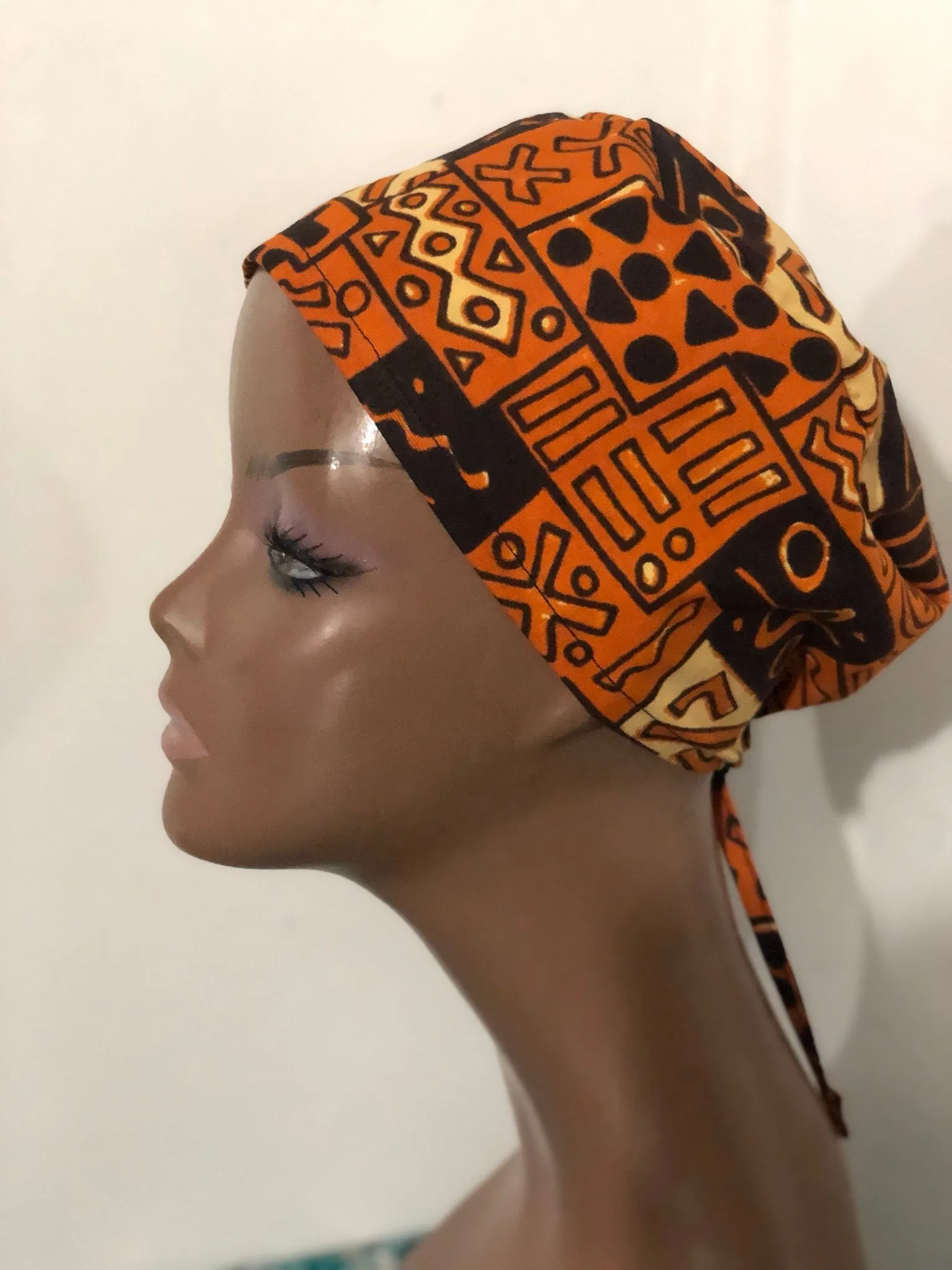 Brown & Black Tribe Surgical Scrub Hat