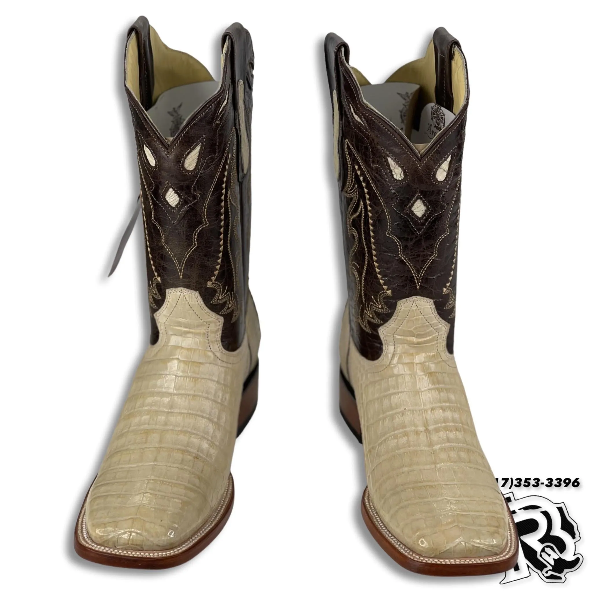 CAIMAN BELLY WESTERN BOOTS SQUARE TOE ORIX