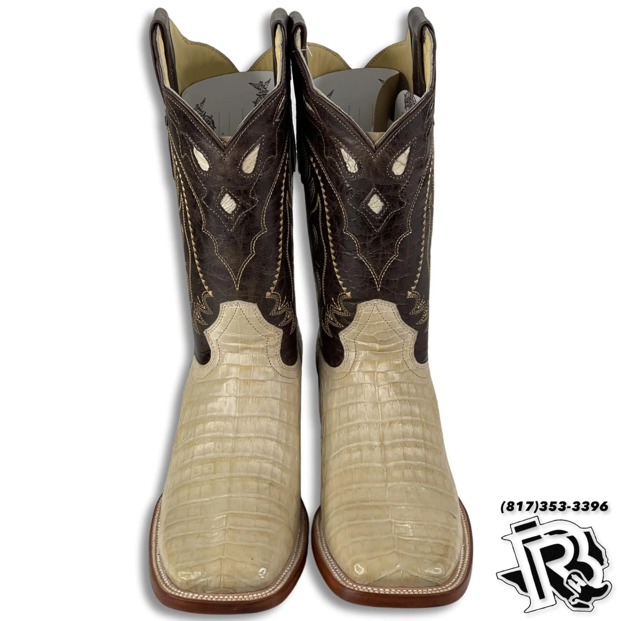 CAIMAN BELLY WESTERN BOOTS SQUARE TOE ORIX