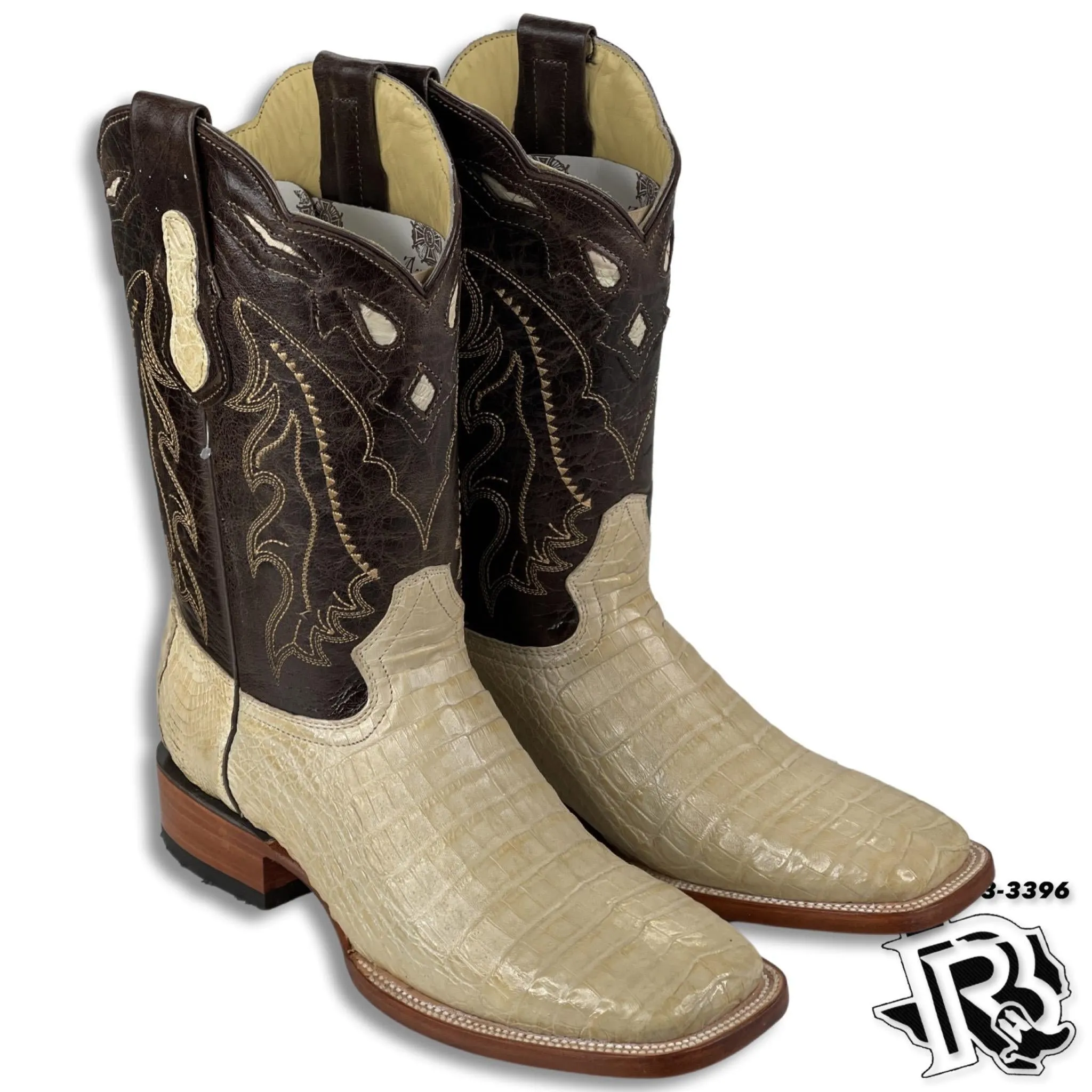 CAIMAN BELLY WESTERN BOOTS SQUARE TOE ORIX