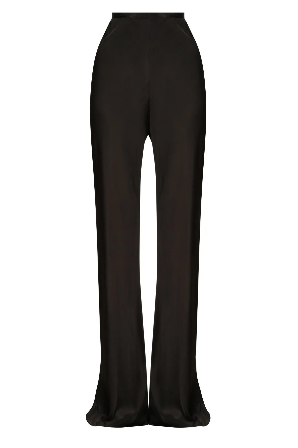 Camille Bias Cut Flared Trousers - Black.