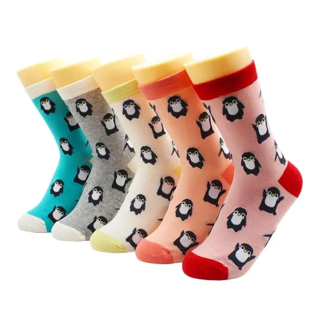 Cartoon Cat Dog Duck Animal Print Women's Cute Girl Socks