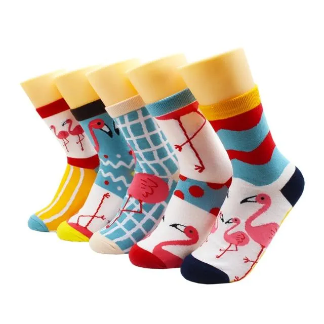 Cartoon Cat Dog Duck Animal Print Women's Cute Girl Socks