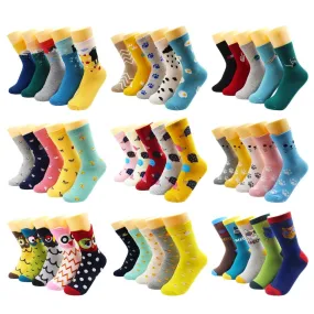 Cartoon Cat Dog Duck Animal Print Women's Cute Girl Socks