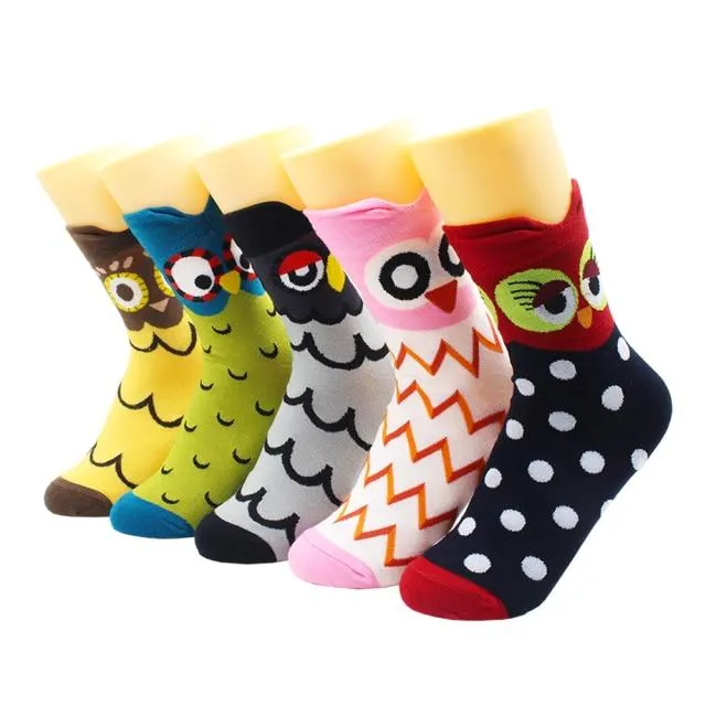 Cartoon Cat Dog Duck Animal Print Women's Cute Girl Socks