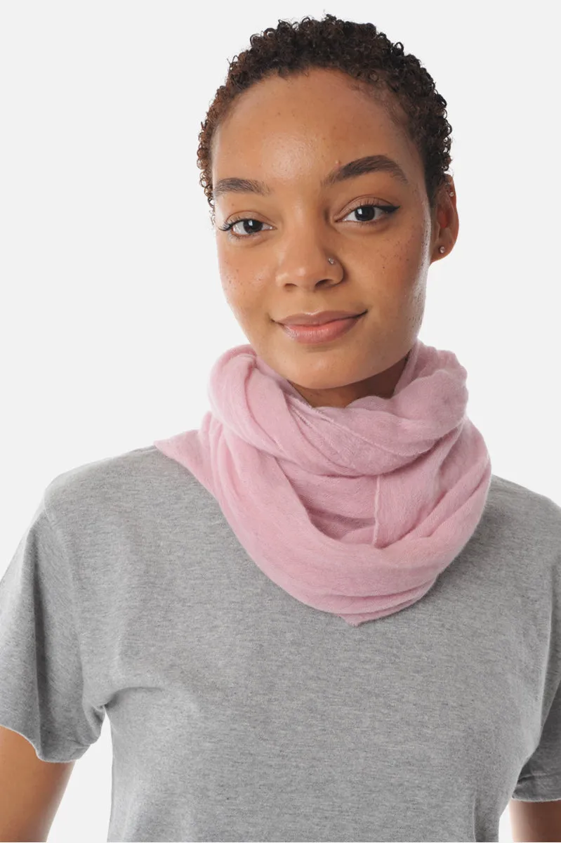 Cashmere Tube Scarf in Dusty Pink Melange Knit