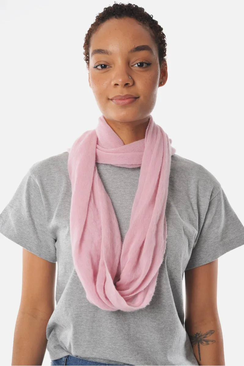 Cashmere Tube Scarf in Dusty Pink Melange Knit