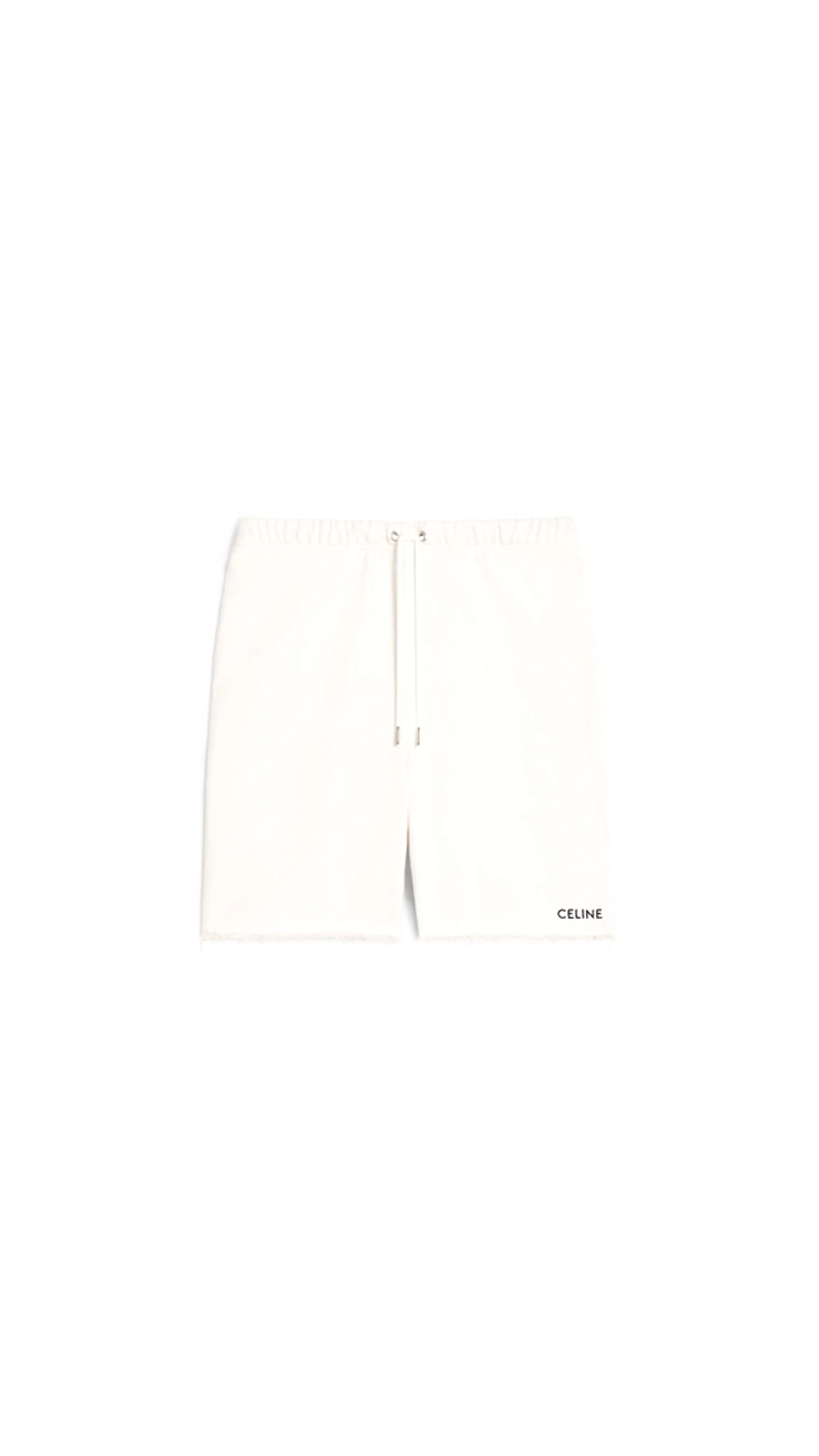 White Terry Cotton Celine Shorts