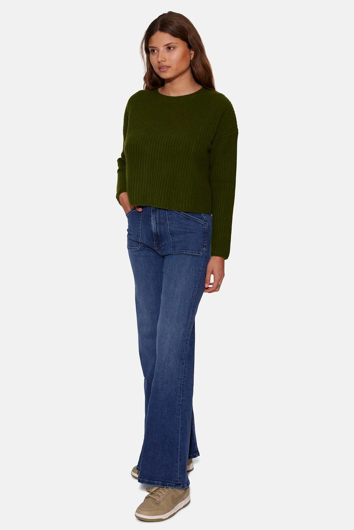 Chase Crop Sweater in Cactus