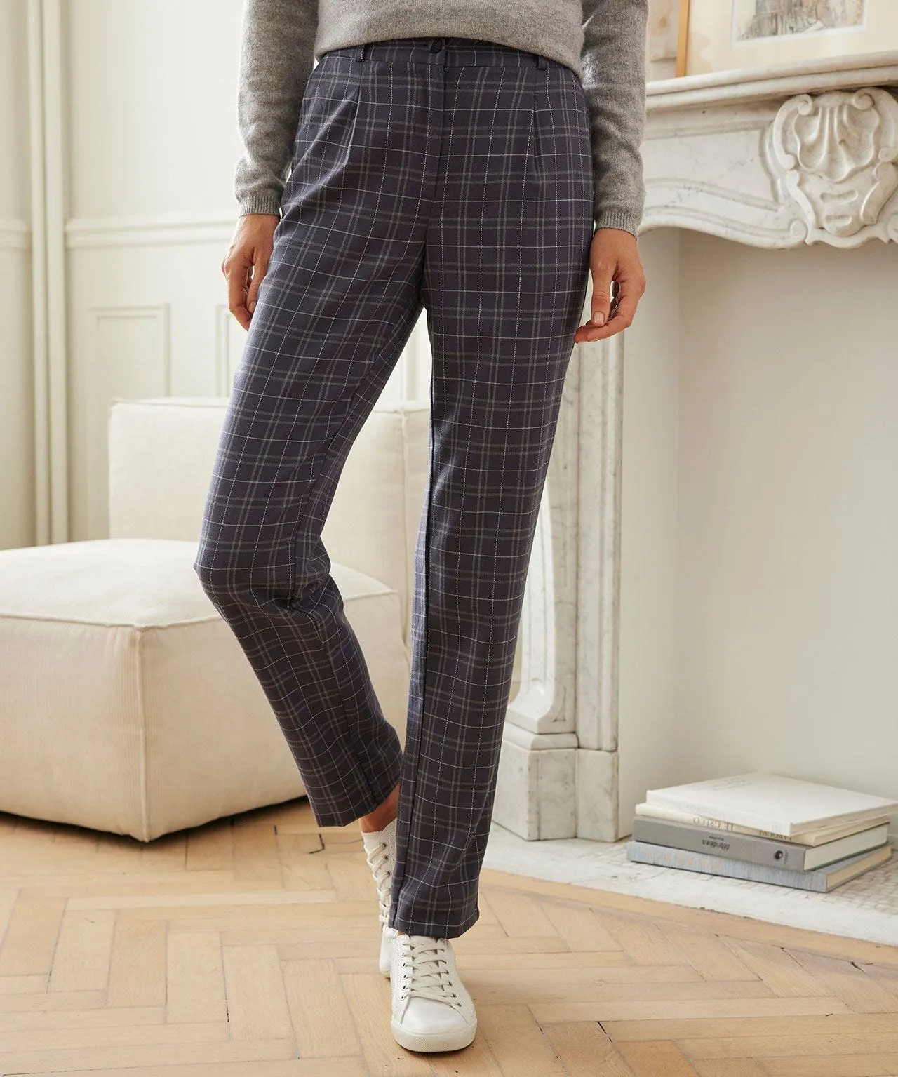 Check Flannel Trousers for Sale