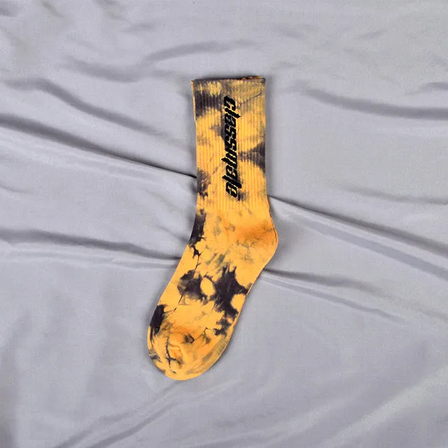 Colorful Letter Socks | Tie Dye Skateboard Fashion Socks