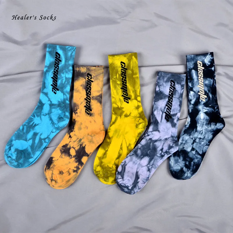 Colorful Letter Socks | Tie Dye Skateboard Fashion Socks