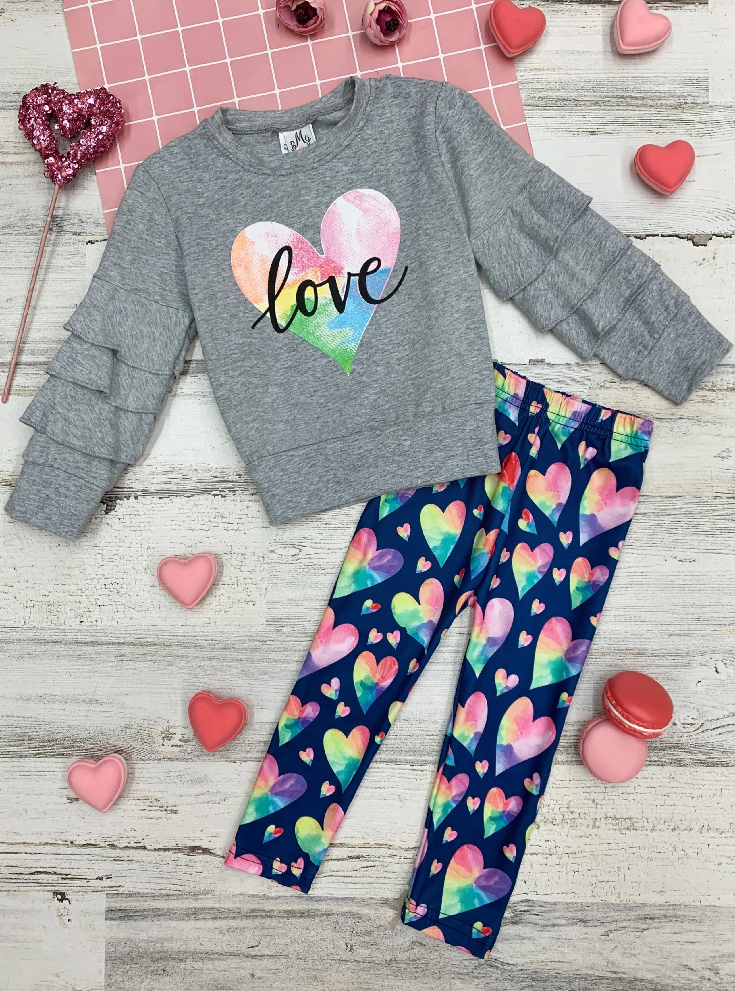 Colorful Love Legging and Top Set