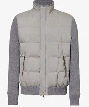 Corneliani Regular-Fit Padded Shell Jacket with Grey Contrast Panels for Men